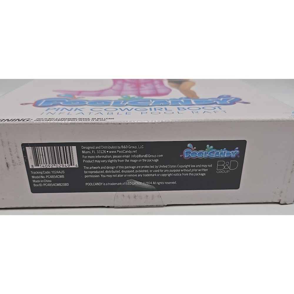 NIB PoolCandy Pink Cowgirl Boot Inflatable Pool Float Raft Barbie Western Y2K - Picture 6 of 6